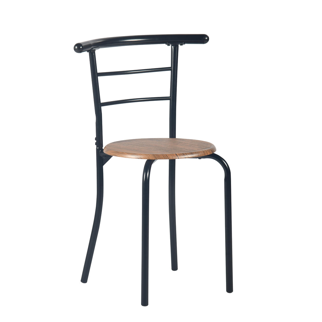 Breakfast Table and 2 Chairs Set, 75x50cm, Matte Black, Modern Kitchen Furniture GAYLE 75 246T