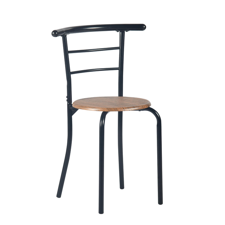 Breakfast Table and 2 Chairs Set, 75x50cm, Matte Black, Modern Kitchen Furniture GAYLE 75 246T