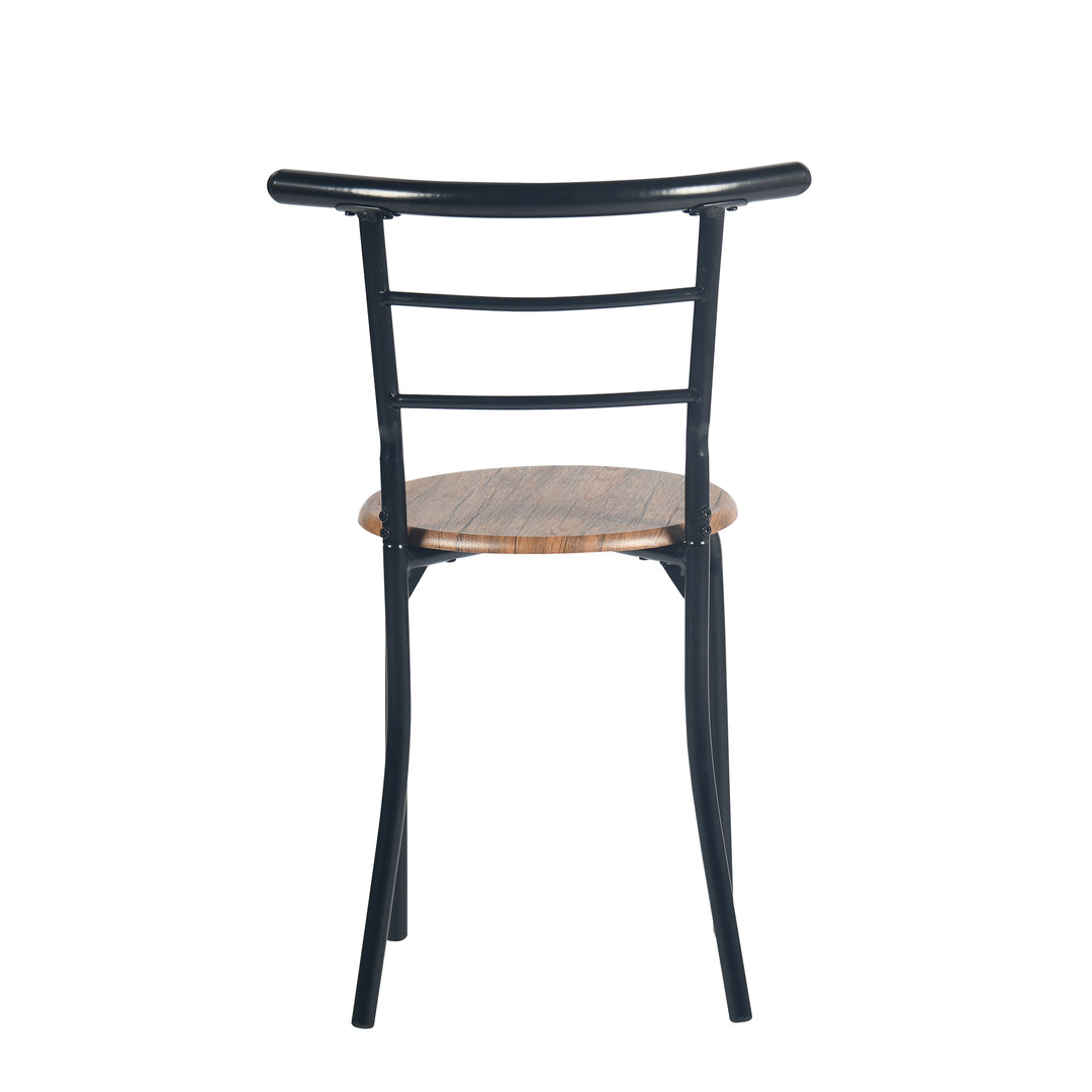 Breakfast Table and 2 Chairs Set, 75x50cm, Matte Black, Modern Kitchen Furniture GAYLE 75 246T