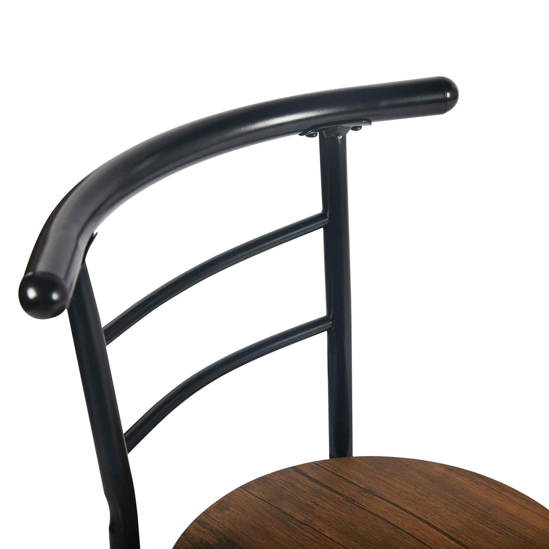 Breakfast Table and 2 Chairs Set, 75x50cm, Matte Black, Modern Kitchen Furniture GAYLE 75 246T