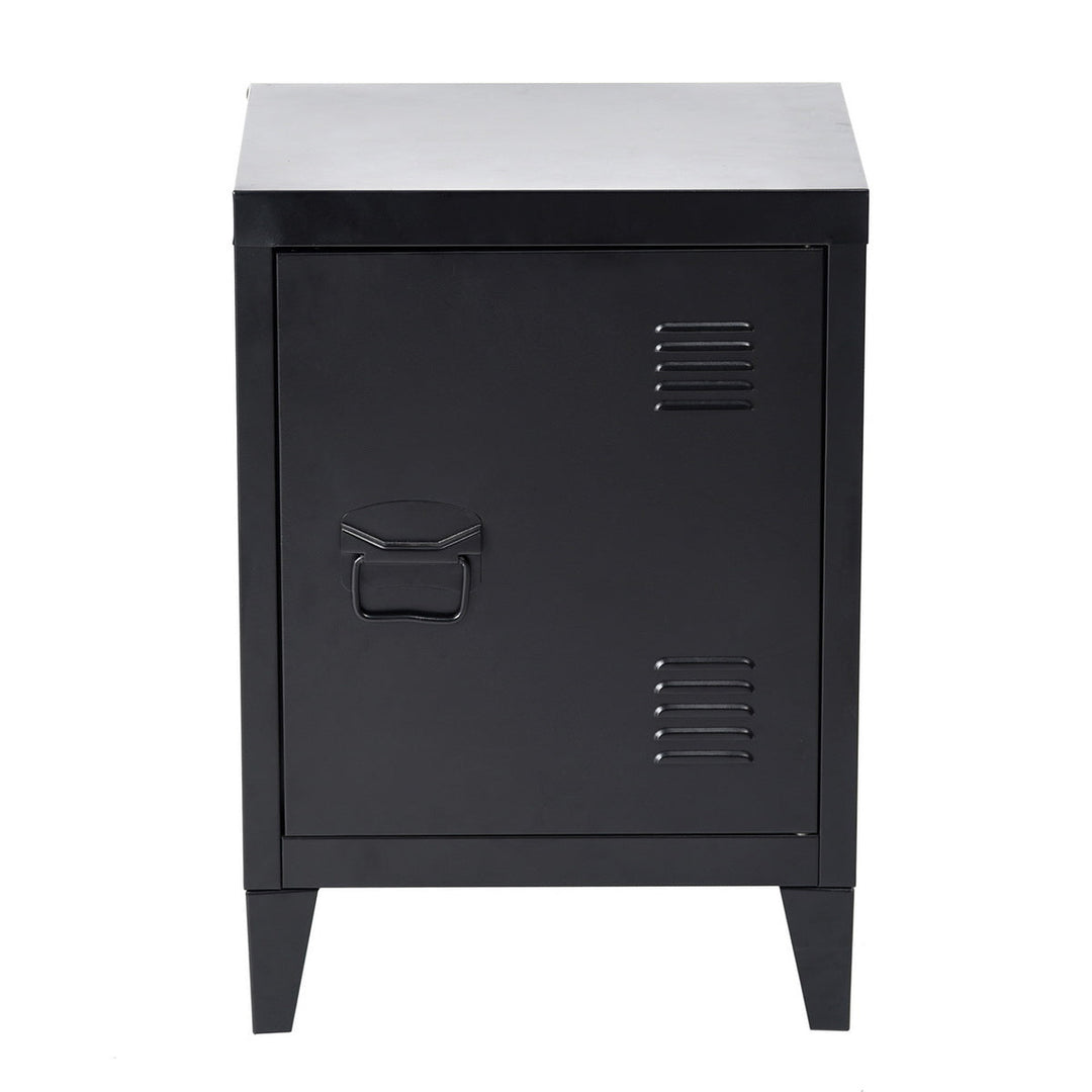Black spray-coated metal cabinet GRAVES SOLO BLACK A