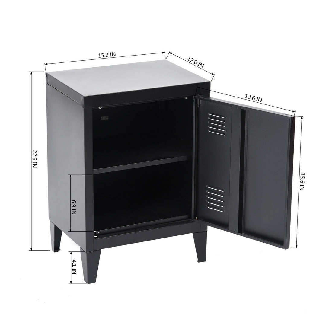 Black spray-coated metal cabinet GRAVES SOLO BLACK A