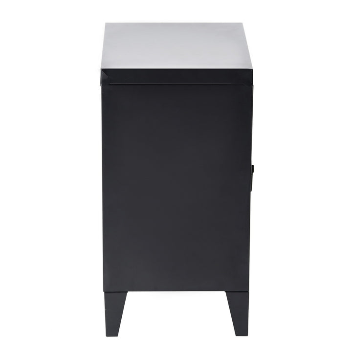 Black spray-coated metal cabinet GRAVES SOLO BLACK A