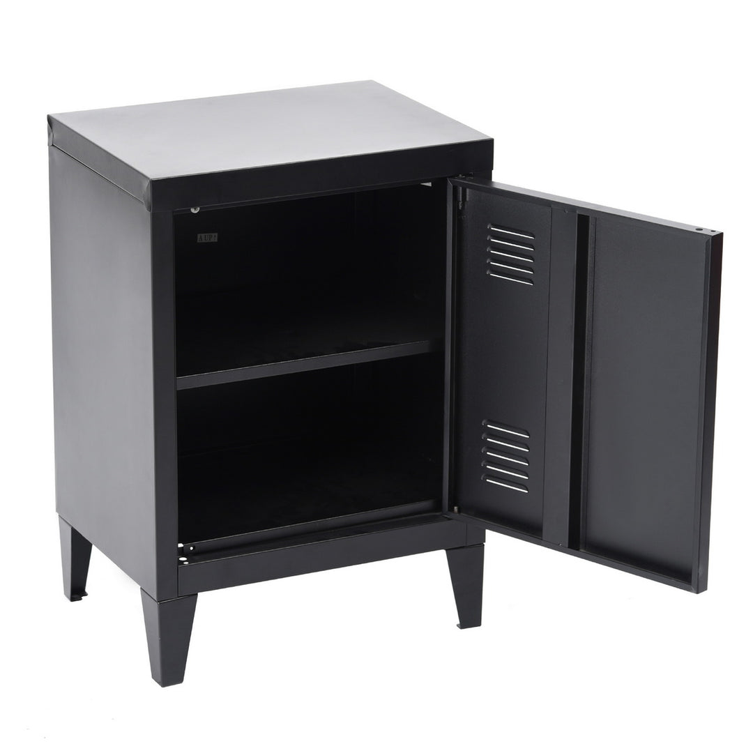Black spray-coated metal cabinet GRAVES SOLO BLACK A
