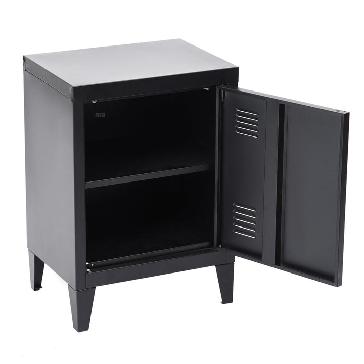 Black spray-coated metal cabinet GRAVES SOLO BLACK A