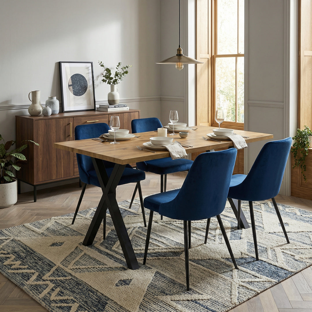 Industrial oak wooden dining table 140x80cm PINNACLEIV
