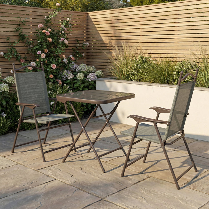 Set of 2 foldable dark grey mesh garden armchairs PARAGONORA