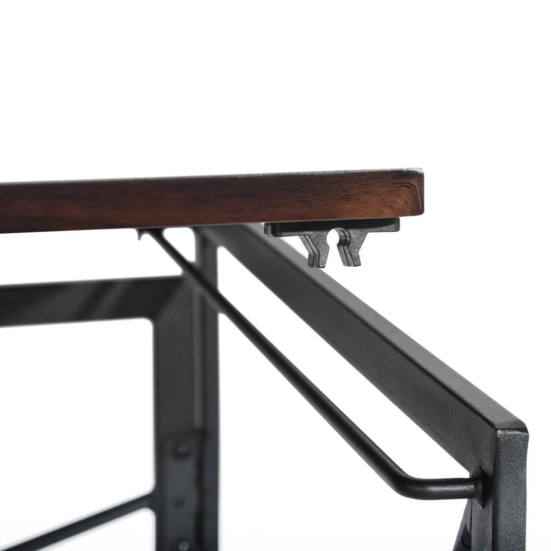 Folding Computer Desk 100x50cm Walnut MDF Space Saving Home Office Table, Ideal for Small Spaces HARPER WALNUT A