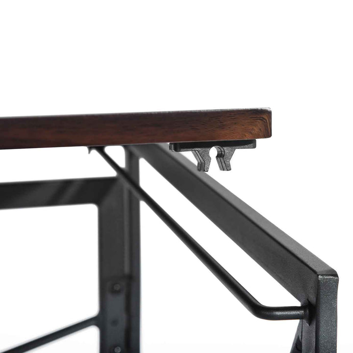 Folding Computer Desk 100x50cm Walnut MDF Space Saving Home Office Table, Ideal for Small Spaces HARPER WALNUT A
