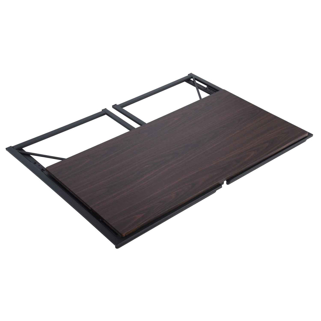 Folding Computer Desk 100x50cm Walnut MDF Space Saving Home Office Table, Ideal for Small Spaces HARPER WALNUT A