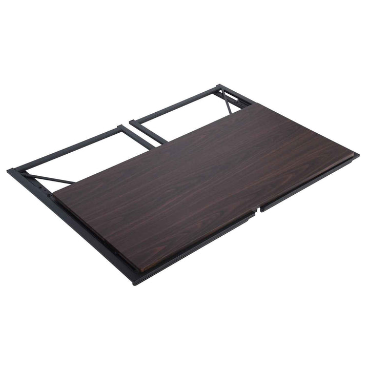 Folding Computer Desk 100x50cm Walnut MDF Space Saving Home Office Table, Ideal for Small Spaces HARPER WALNUT A