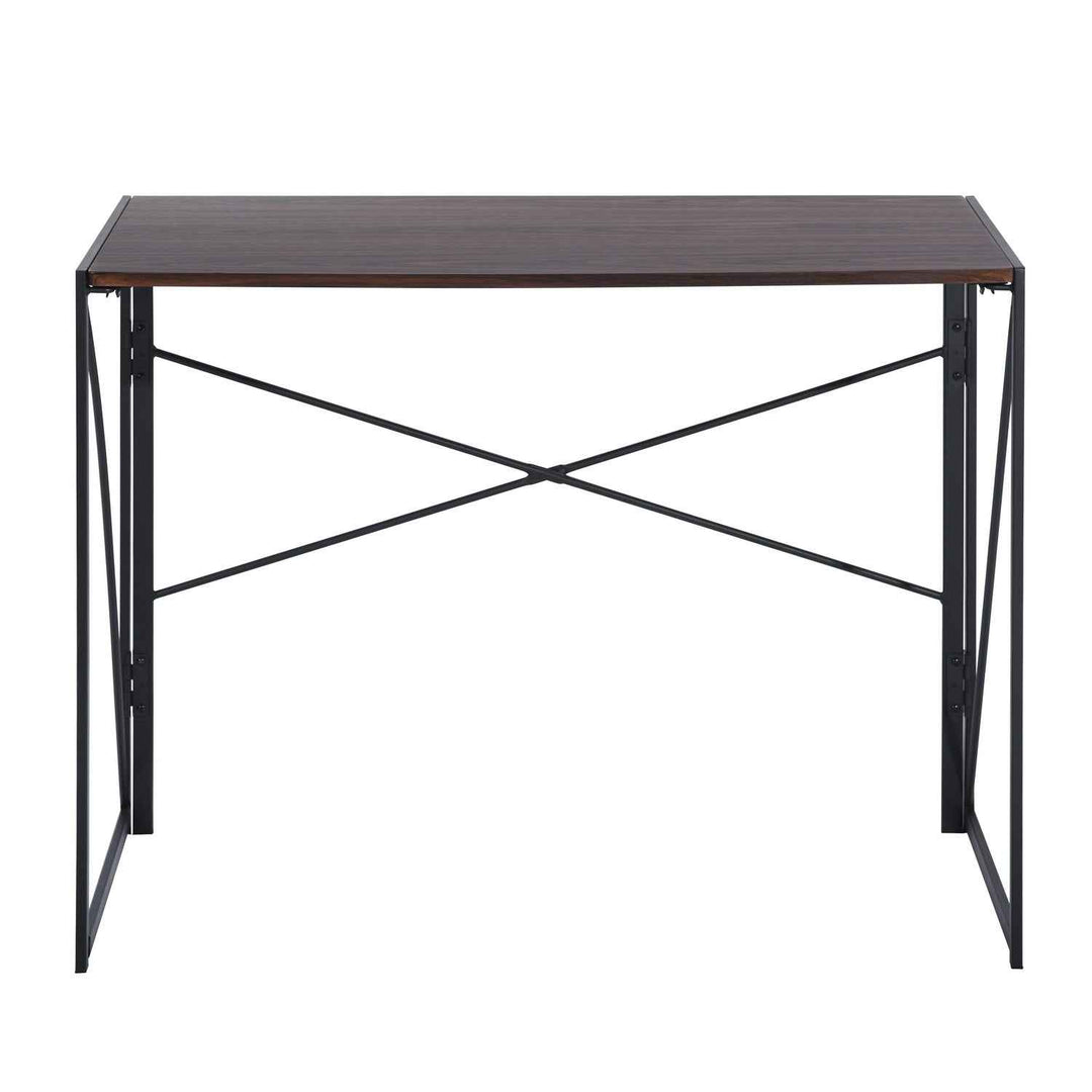 Folding Computer Desk 100x50cm Walnut MDF Space Saving Home Office Table, Ideal for Small Spaces HARPER WALNUT A