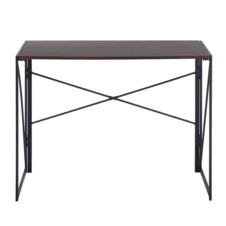 Folding Computer Desk 100x50cm Walnut MDF Space Saving Home Office Table, Ideal for Small Spaces HARPER WALNUT A