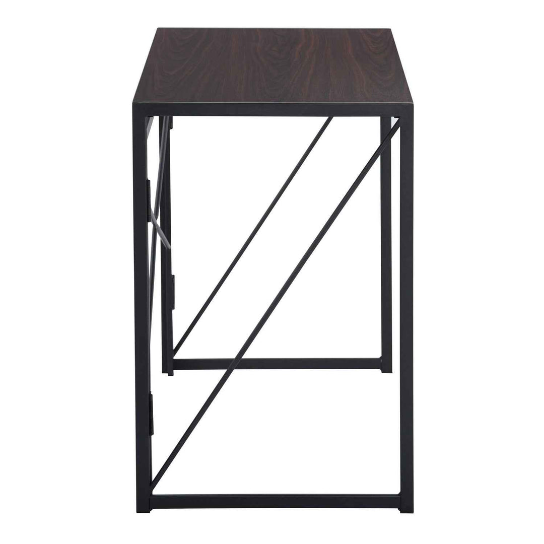 Folding Computer Desk 100x50cm Walnut MDF Space Saving Home Office Table, Ideal for Small Spaces HARPER WALNUT A