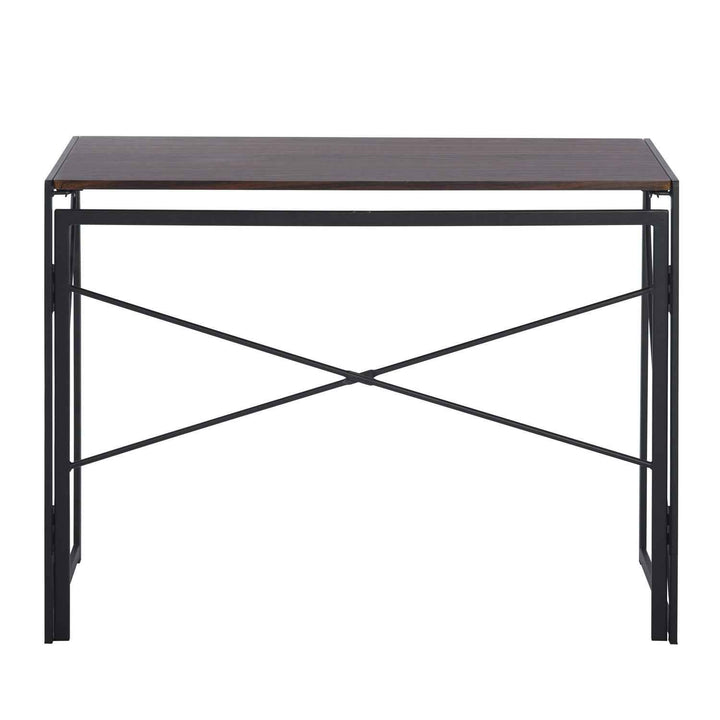 Folding Computer Desk 100x50cm Walnut MDF Space Saving Home Office Table, Ideal for Small Spaces HARPER WALNUT A