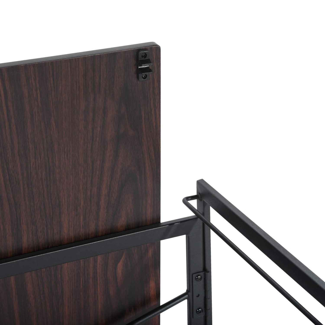 Folding Computer Desk 100x50cm Walnut MDF Space Saving Home Office Table, Ideal for Small Spaces HARPER WALNUT A