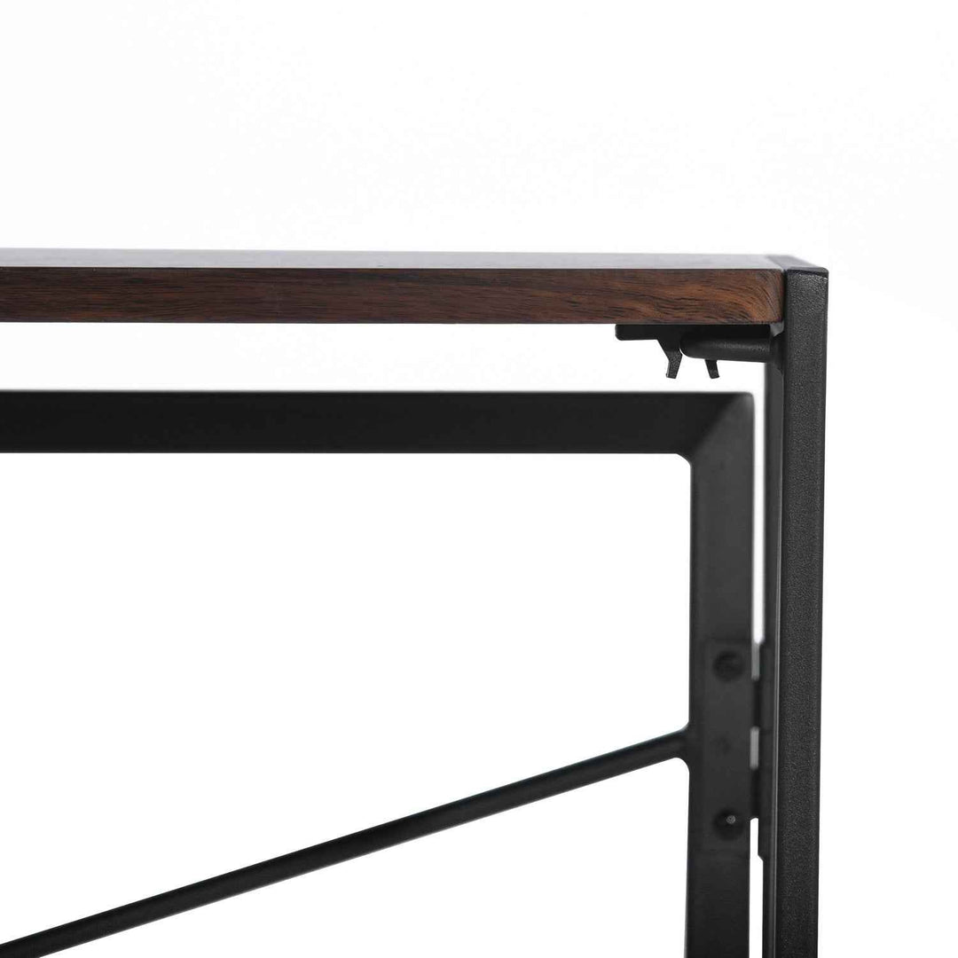 Folding Computer Desk 100x50cm Walnut MDF Space Saving Home Office Table, Ideal for Small Spaces HARPER WALNUT A