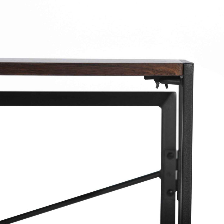 Folding Computer Desk 100x50cm Walnut MDF Space Saving Home Office Table, Ideal for Small Spaces HARPER WALNUT A