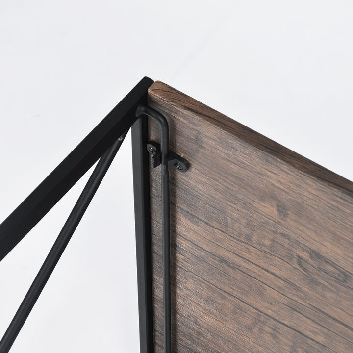 Minimalist foldable desk in black and wood industrial style HARPER BLACK HM