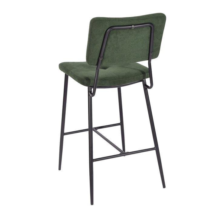 Set of 2 modern green velvet bar stools with footrest INDEPENDENCE BAR BOUTON DC