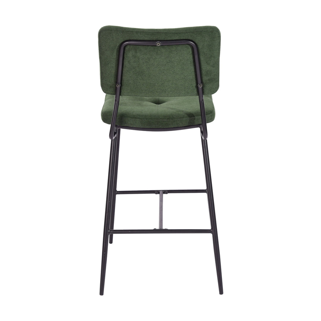 Set of 2 modern green velvet bar stools with footrest INDEPENDENCE BAR BOUTON DC
