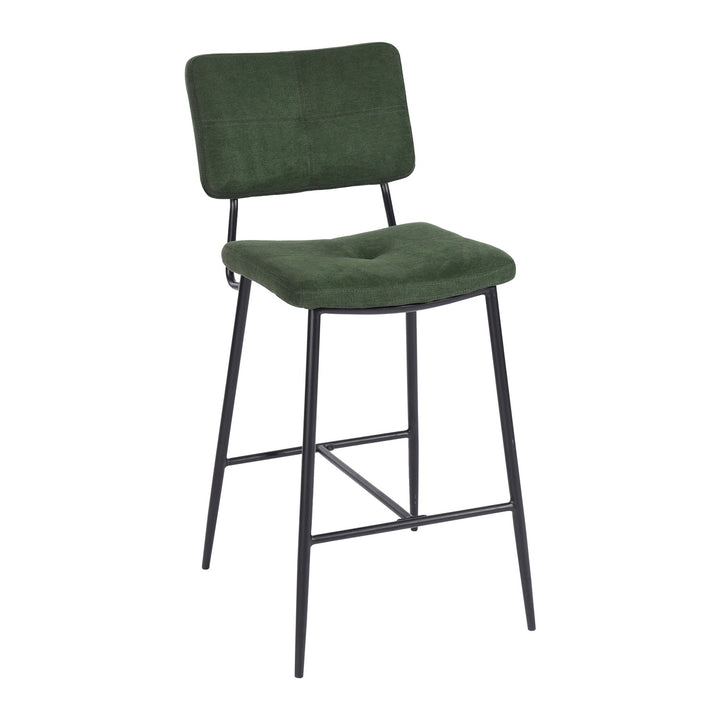 Set of 2 modern green velvet bar stools with footrest INDEPENDENCE BAR BOUTON DC
