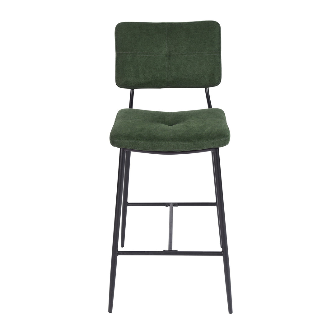 Set of 2 modern green velvet bar stools with footrest INDEPENDENCE BAR BOUTON DC