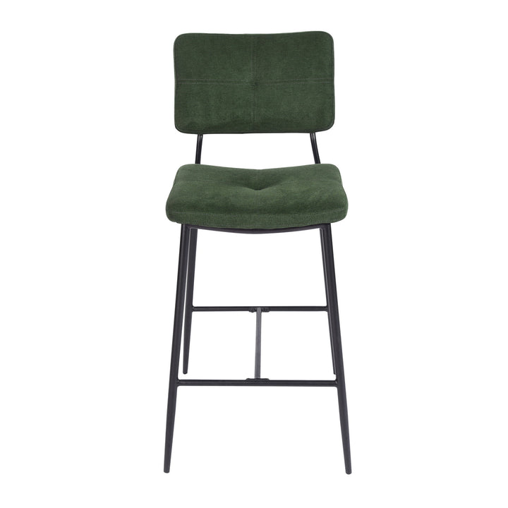 Set of 2 modern green velvet bar stools with footrest INDEPENDENCE BAR BOUTON DC