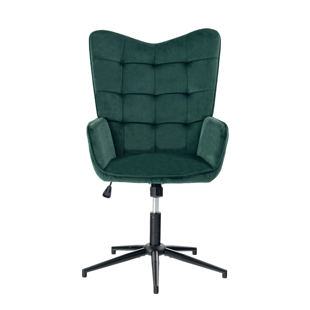 Scandinavian office chair with green velvet adjustable height backrest IRIS SMALL VELVET GREEN