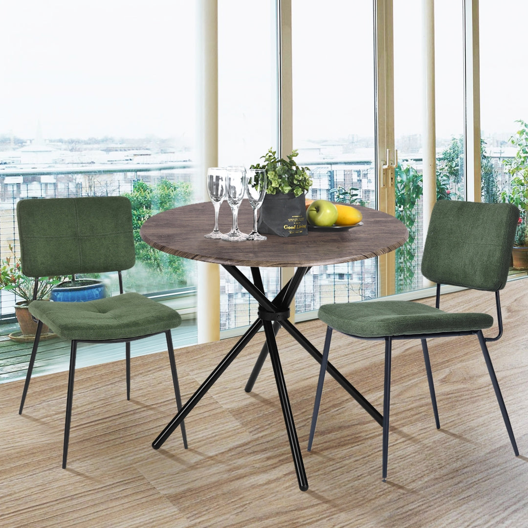 Set of 2 industrial green fabric dining chairs KAROMI DC