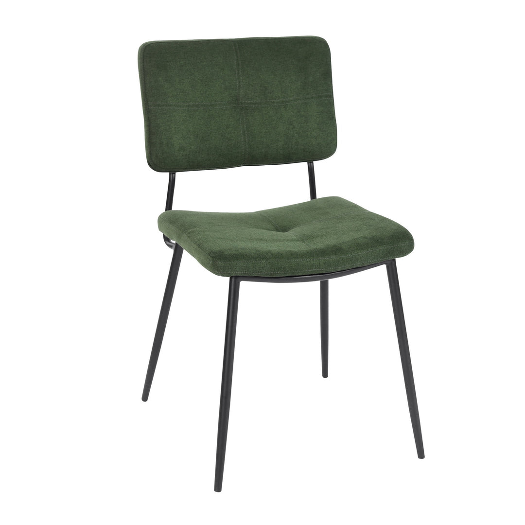 Set of 2 industrial green fabric dining chairs KAROMI DC