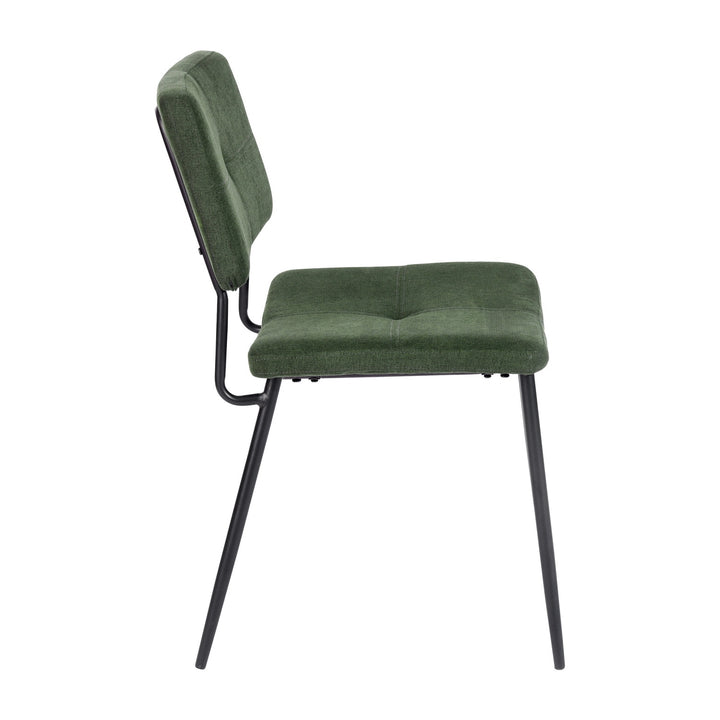 Set of 2 industrial green fabric dining chairs KAROMI DC