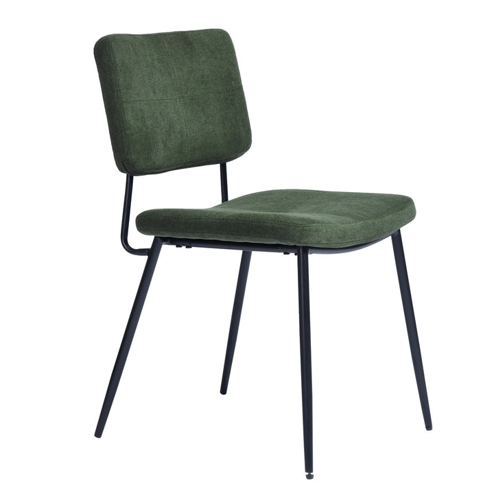 Set of 2 industrial green fabric dining chairs KAROMI DC