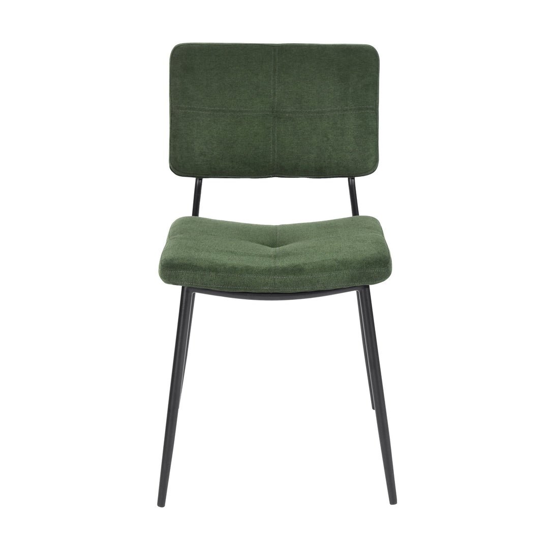 Set of 2 industrial green fabric dining chairs KAROMI DC