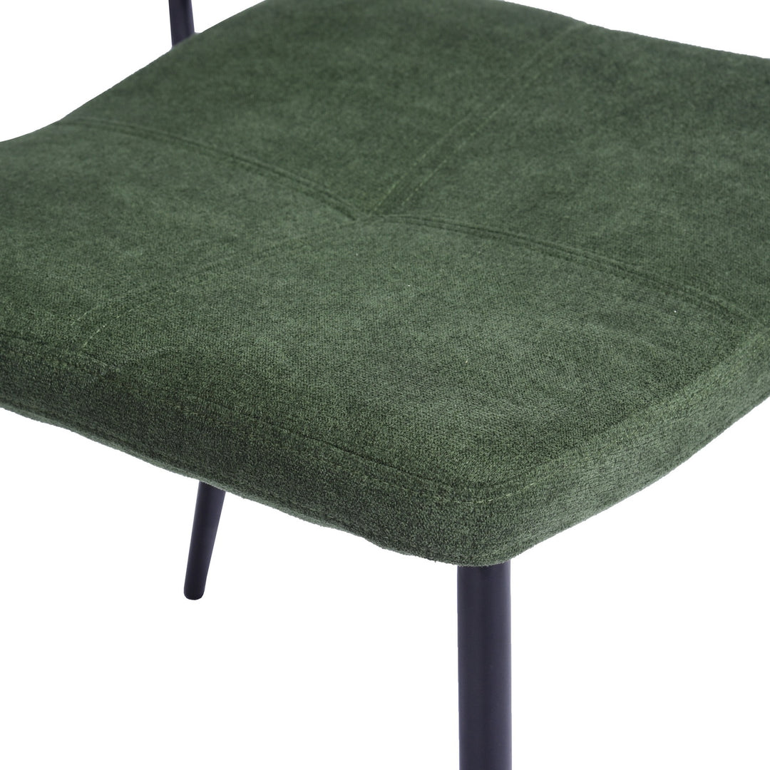 Set of 2 industrial green fabric dining chairs KAROMI DC