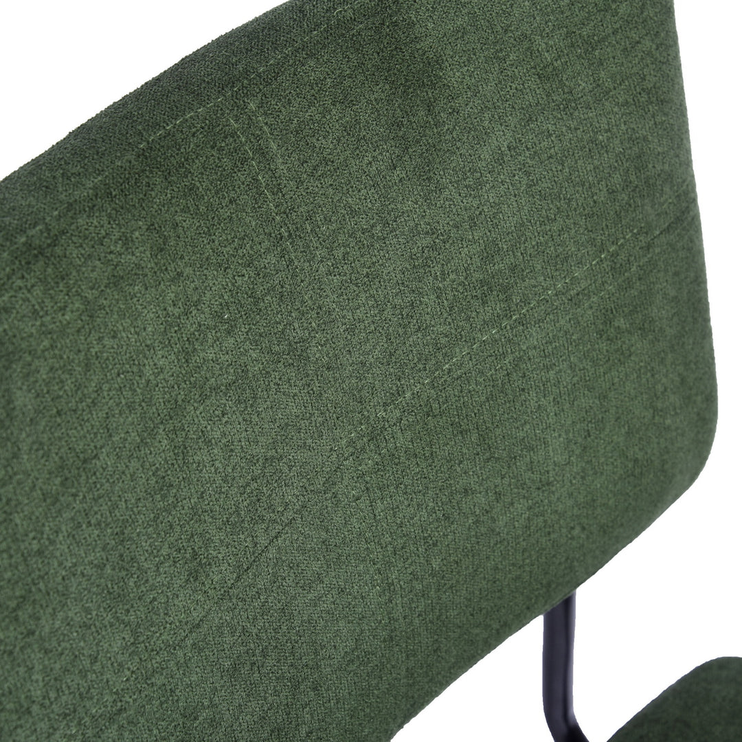Set of 2 industrial green fabric dining chairs KAROMI DC