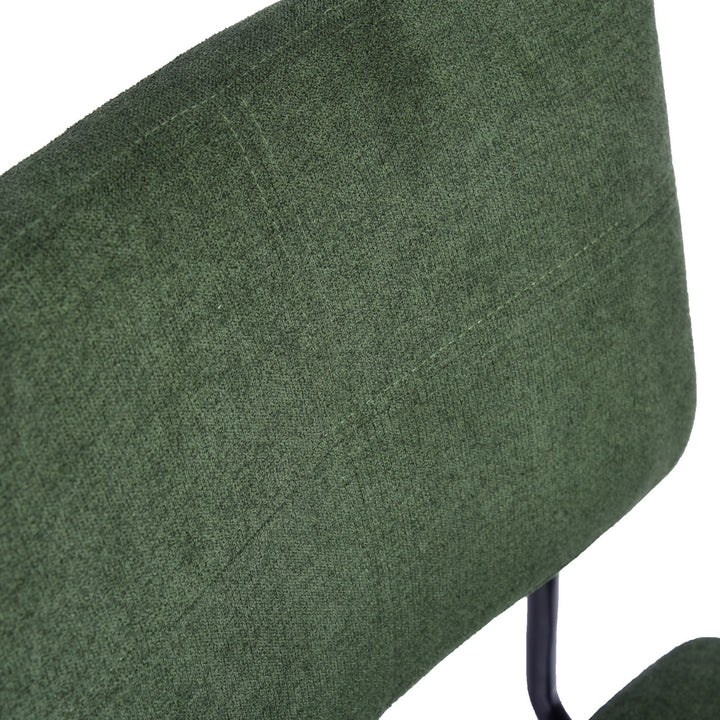 Set of 2 industrial green fabric dining chairs KAROMI DC