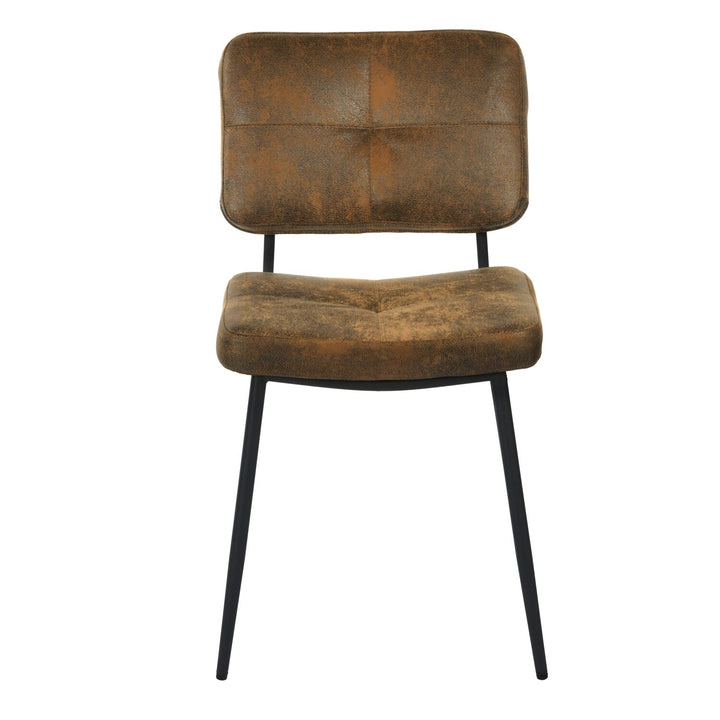 Set of 2 industrial brown suede dining chairs KAROMI SUEDE