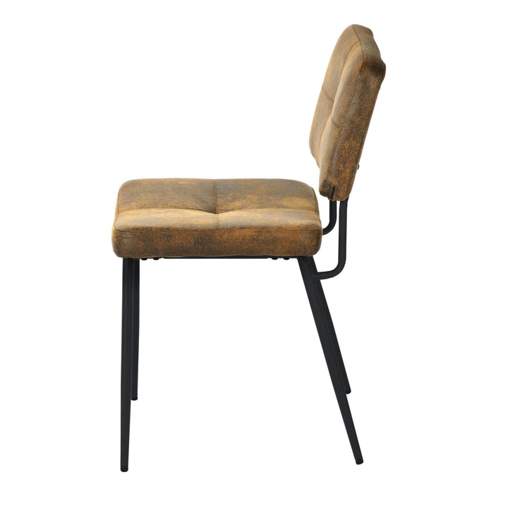 Set of 2 industrial brown suede dining chairs KAROMI SUEDE