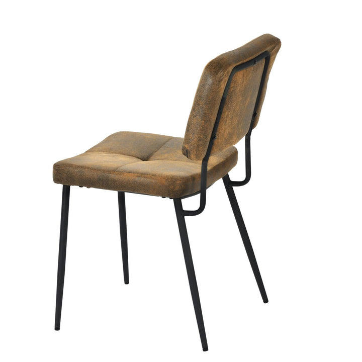 Set of 2 industrial brown suede dining chairs KAROMI SUEDE