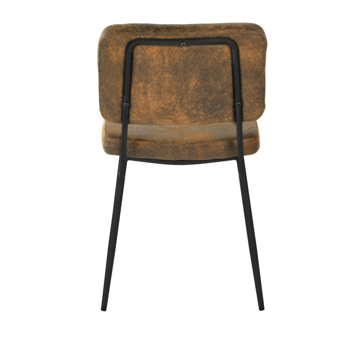 Set of 2 industrial brown suede dining chairs KAROMI SUEDE