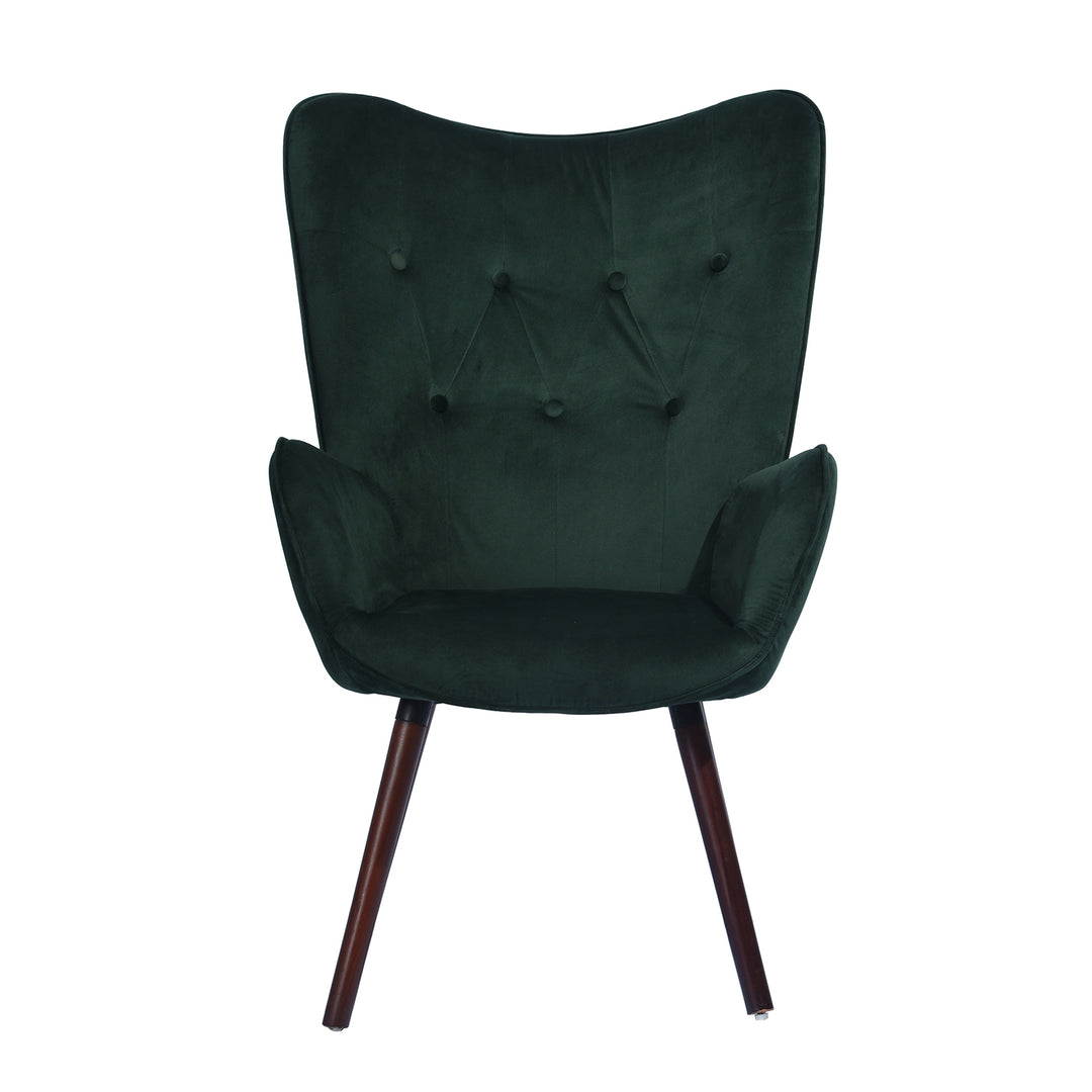 Scandinavian padded velvet green wingback armchair KAS KD VELVET GREEN UK