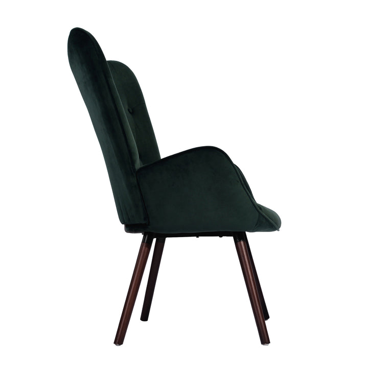 Scandinavian padded velvet green wingback armchair KAS KD VELVET GREEN UK