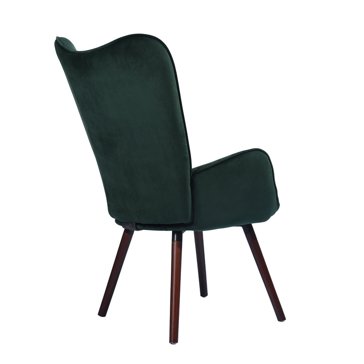 Scandinavian padded velvet green wingback armchair KAS KD VELVET GREEN UK