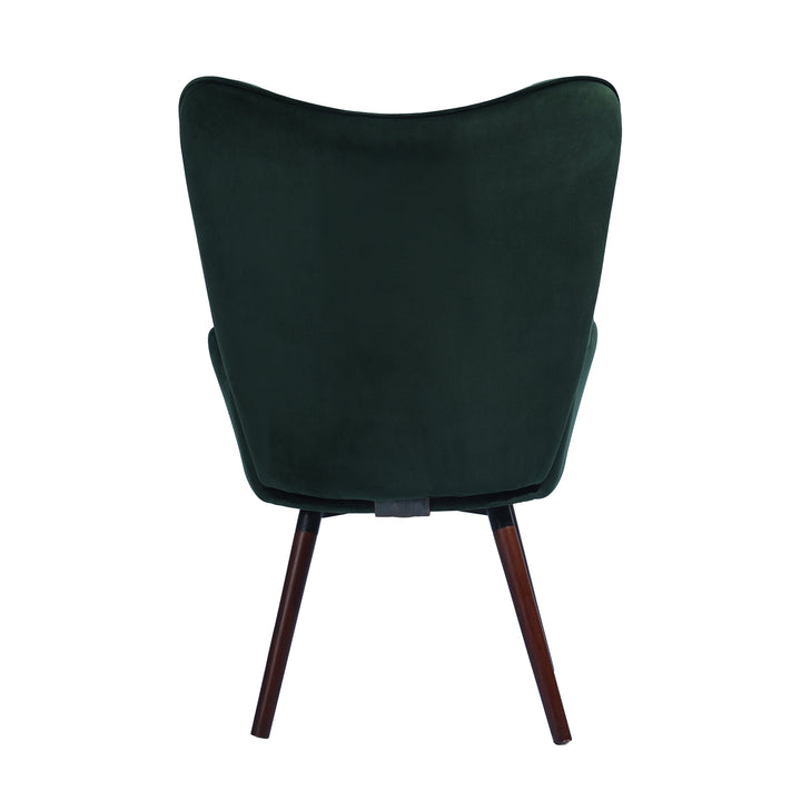 Scandinavian padded velvet green wingback armchair KAS KD VELVET GREEN UK