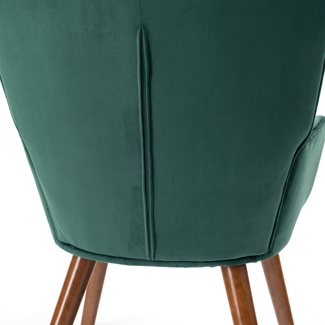 Scandinavian upholstered armchair in green velvet KAS SMALL VELVET GREEN