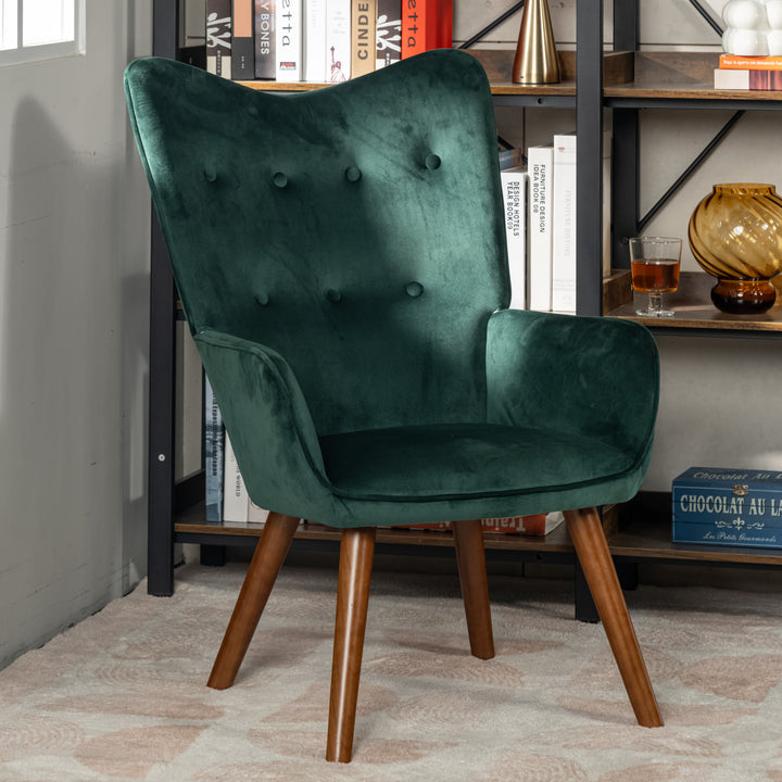 Scandinavian upholstered armchair in green velvet KAS SMALL VELVET GREEN