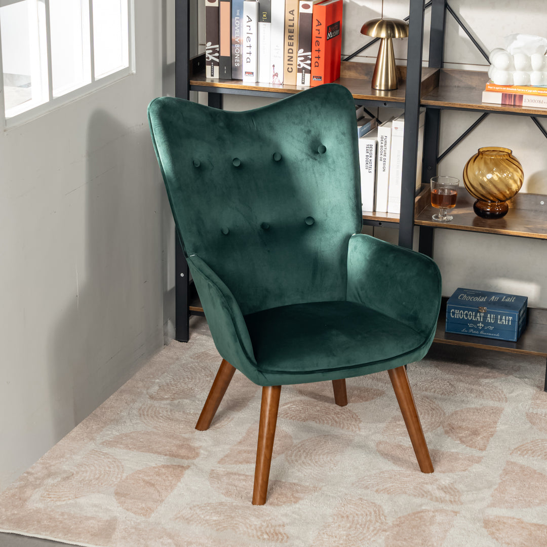 Scandinavian upholstered armchair in green velvet KAS SMALL VELVET GREEN