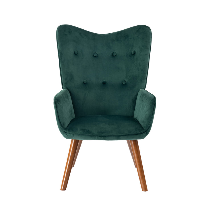 Scandinavian upholstered armchair in green velvet KAS SMALL VELVET GREEN