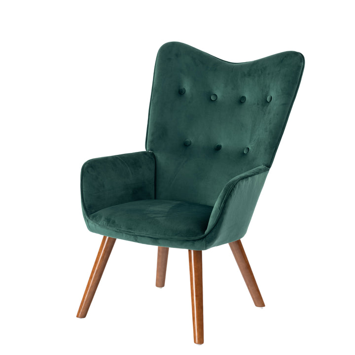 Scandinavian upholstered armchair in green velvet KAS SMALL VELVET GREEN